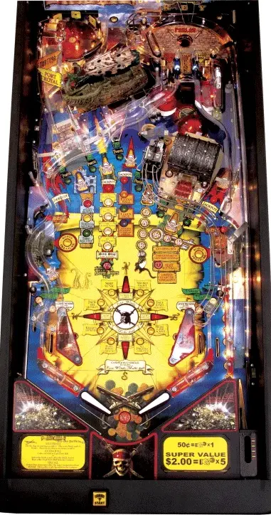 Pirates of the Caribbean pinball playfield